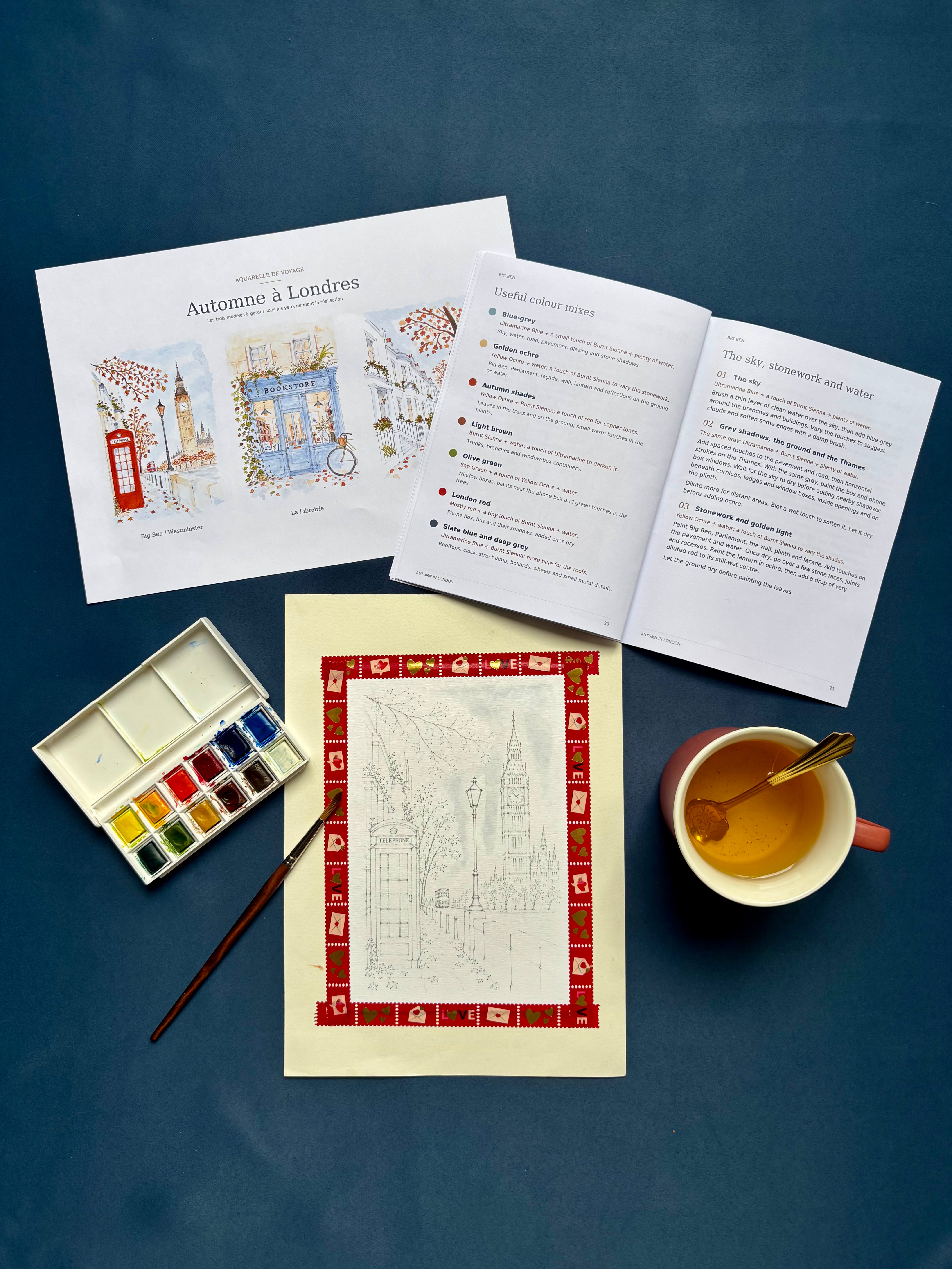 Un moment de peinture avec le guide illustré. Matériel de peinture inclus uniquement avec la formule Atelier. #Formule_Atelier : matériel inclus
